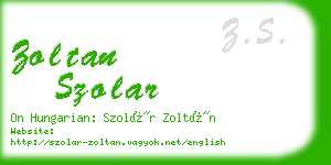 zoltan szolar business card